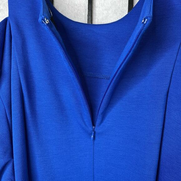 Eloquii Blue Long Bell Sleeve Cold Shoulder Dress Plus Size 20 - Picture 12 of 13